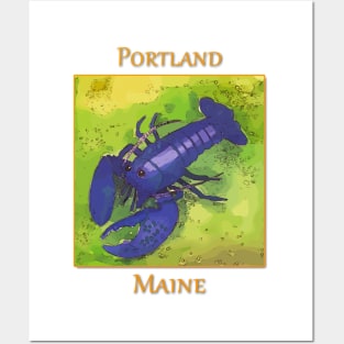 Portland Maine, Rare Blue Lobster Posters and Art
